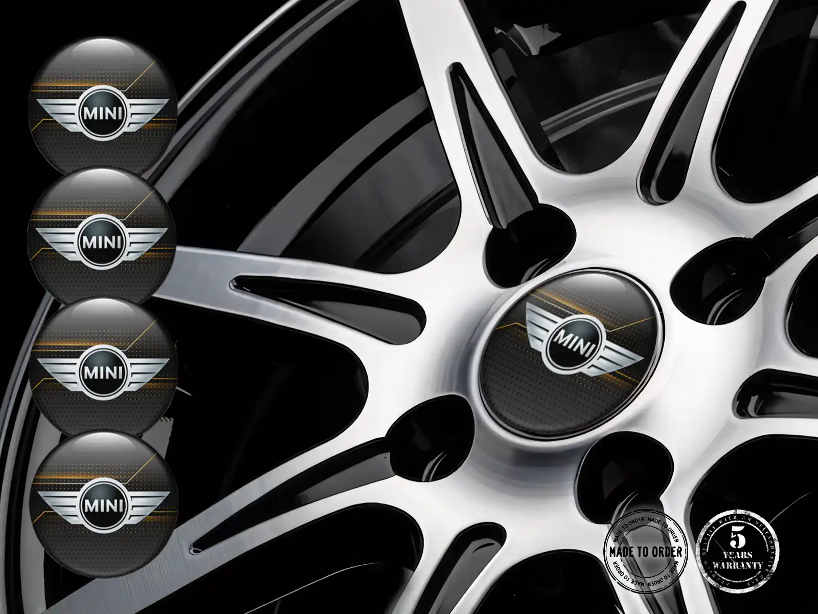 Mini Cooper Hub Cap Sticker Design Stylish Dome Labels